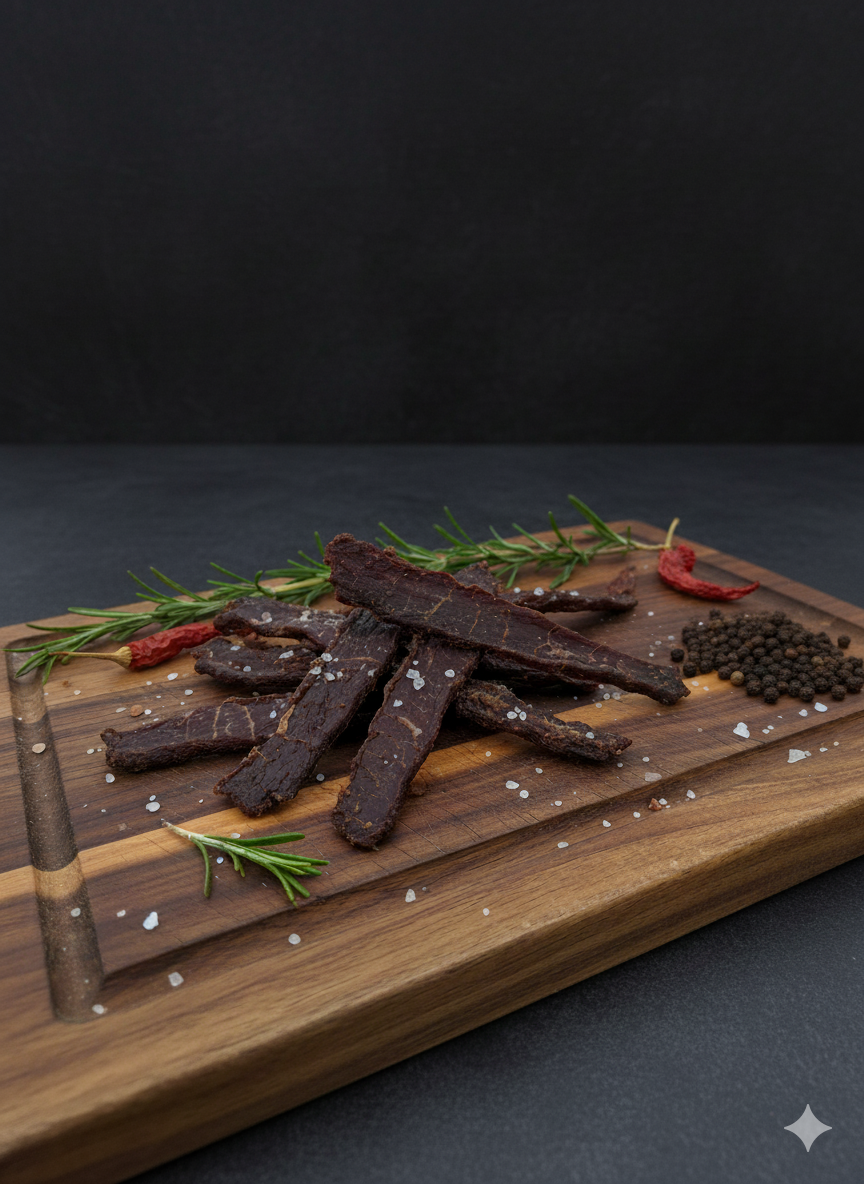 Buffalo Jerky aus Bio-Wasserbüffelfleisch